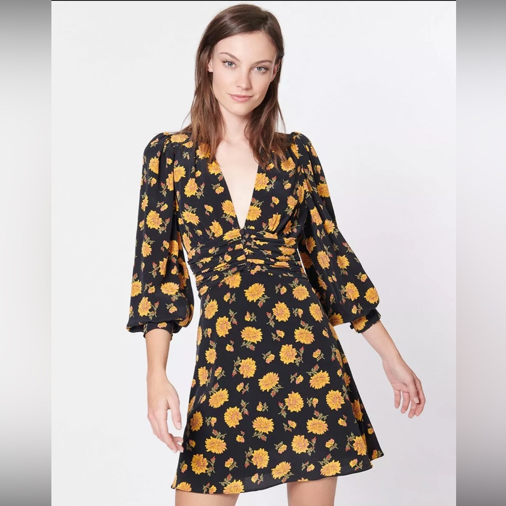 Veronica Beard Marion Floral Silk Crepe Mini Dress